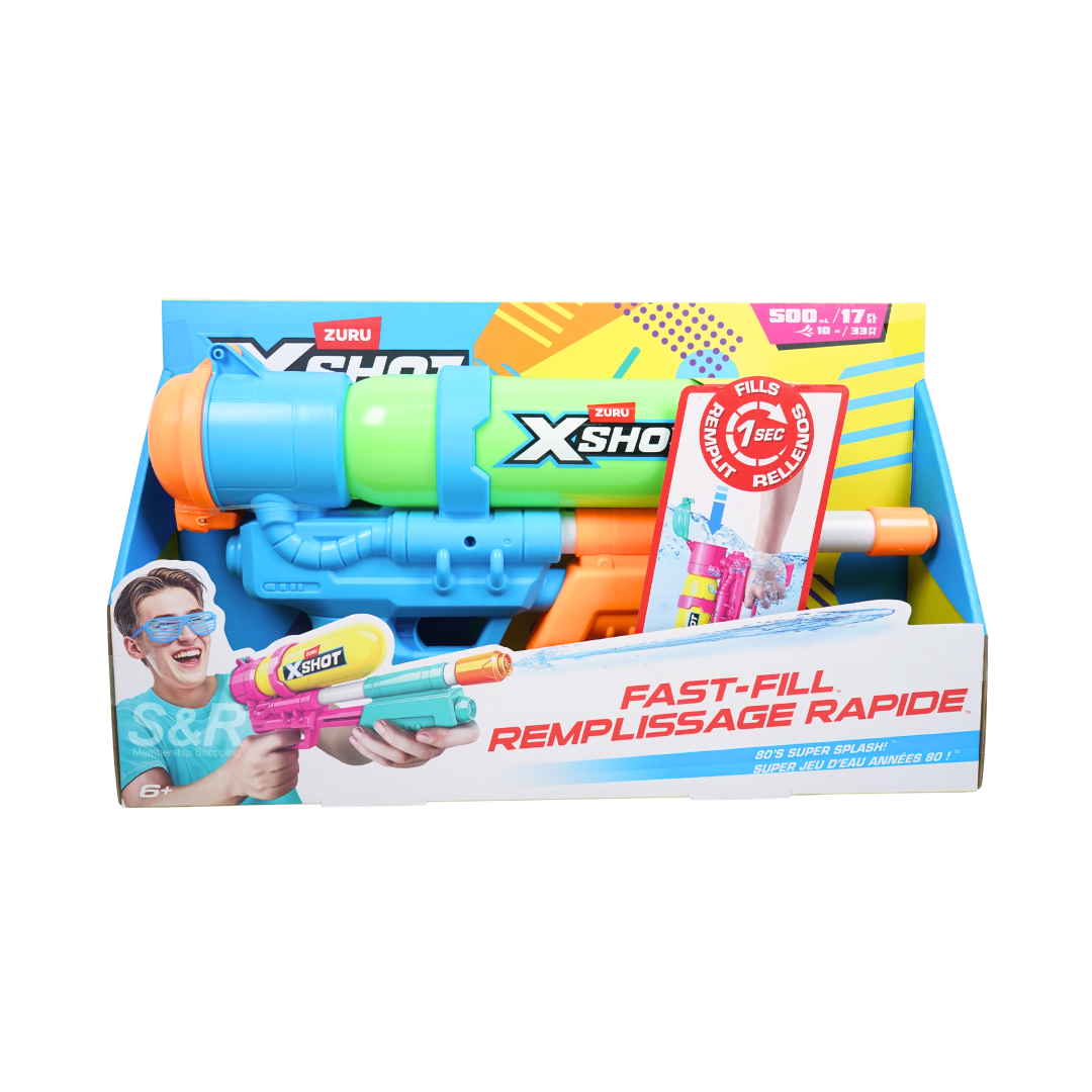 Zuru X-Shot Fast Shot 80's Super Splash! Blue Green